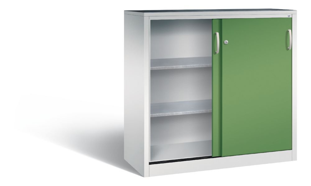 C+P Schiebetürenschrank Acurado 2000 2 Fachböden resedagrün 1200 x 500 x 1200 mm Produktbild C+P Schiebetürenschrank Acurado 2000 2 Fachböden resedagrün 1200 x 500 x 1200 mm bild 2