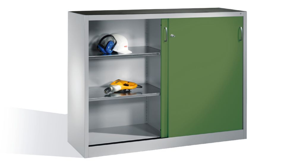 C+P Schiebetürenschrank Acurado 2000 mit Sichttüren resedagrün 1600 x 400 x 1200 mm Produktbild C+P Schiebetürenschrank Acurado 2000 mit Sichttüren resedagrün 1600 x 400 x 1200 mm bild 3