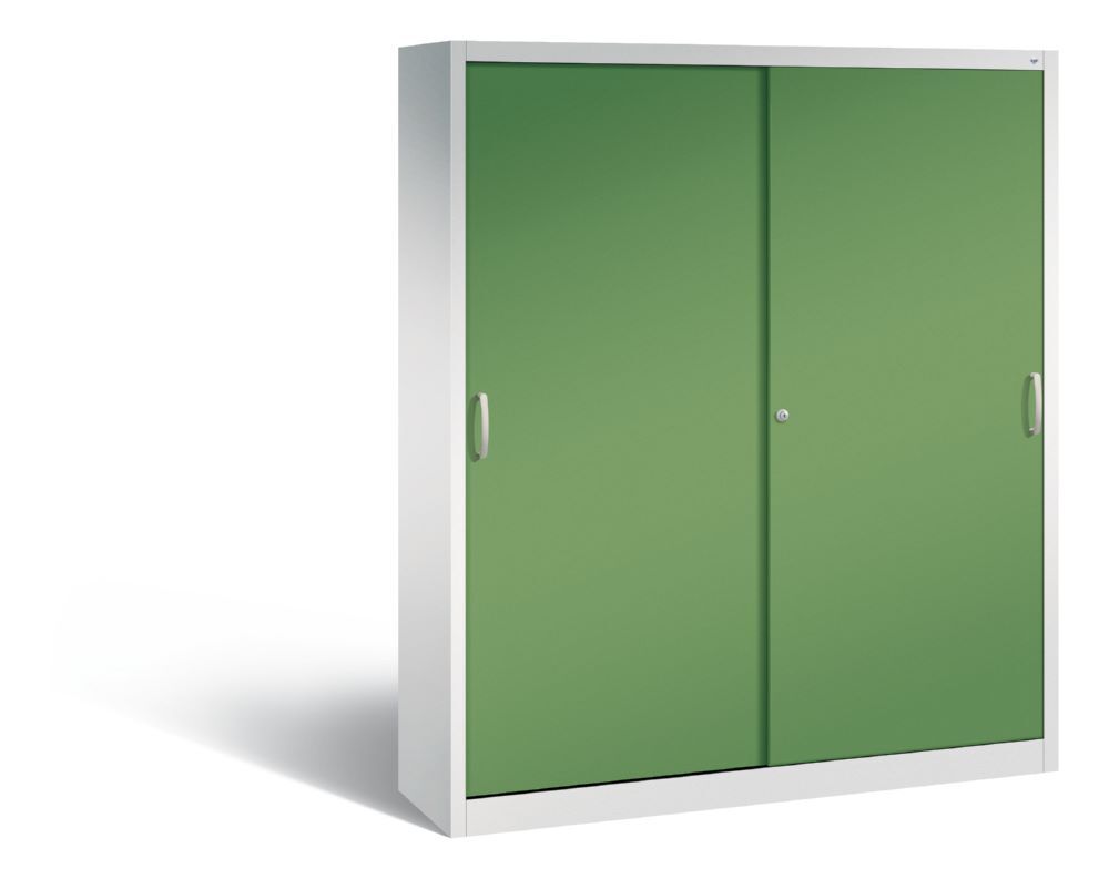 C+P Schiebetürenschrank Acurado 2000 1950 x 1600 x 400 mm lichtgrau resedagrün Produktbild C+P Schiebetürenschrank Acurado 2000 1950 x 1600 x 400 mm lichtgrau resedagrün
