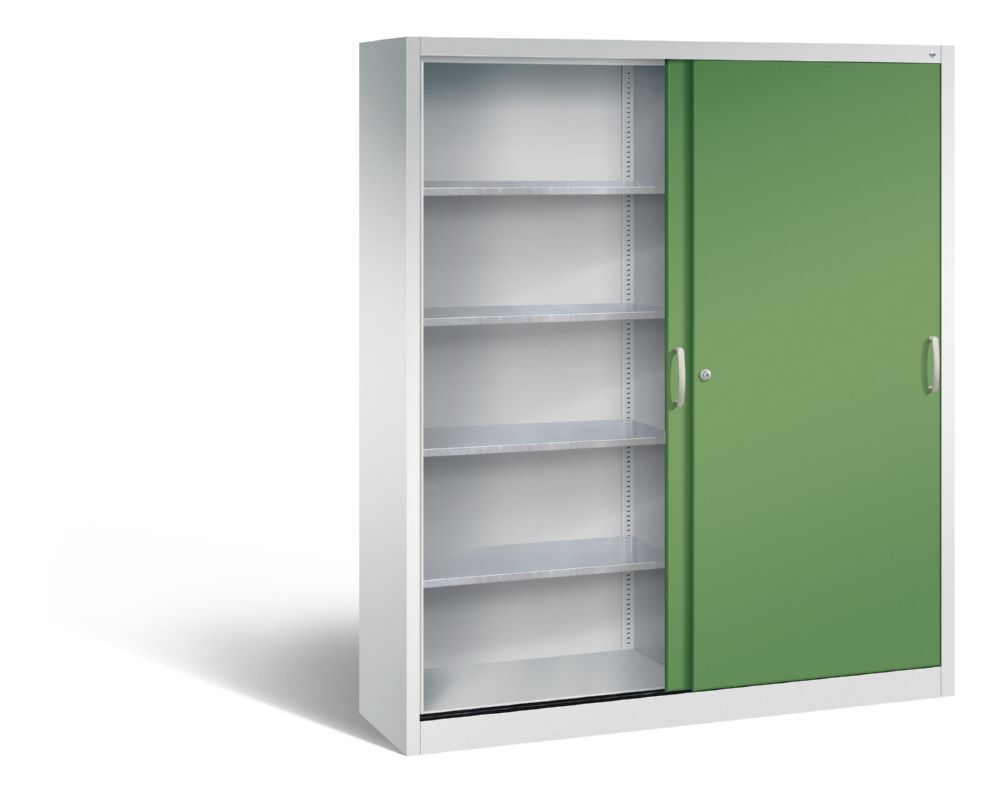 C+P Schiebetürenschrank Acurado 2000 1950 x 1600 x 400 mm lichtgrau resedagrün Produktbild C+P Schiebetürenschrank Acurado 2000 1950 x 1600 x 400 mm lichtgrau resedagrün bild 2
