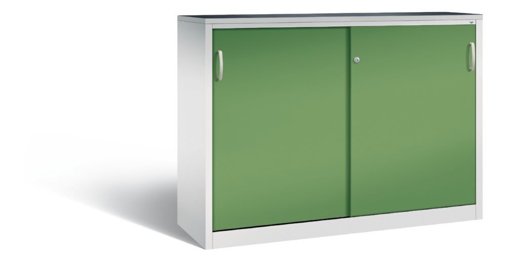 C+P Schiebetürenschrank Acurado mit Gummimatte resedagrün 1600 x 500 x 1200 mm Produktbild C+P Schiebetürenschrank Acurado mit Gummimatte resedagrün 1600 x 500 x 1200 mm