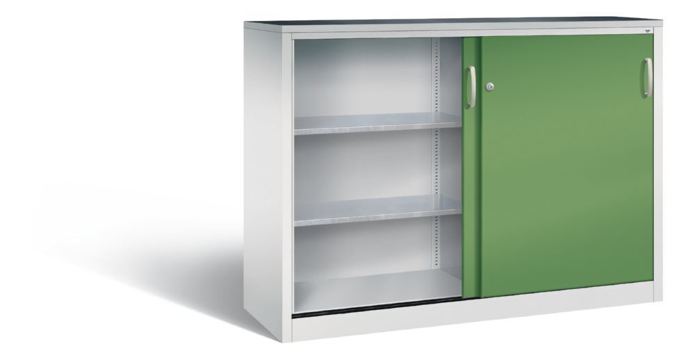 C+P Schiebetürenschrank Acurado mit Gummimatte resedagrün 1600 x 500 x 1200 mm Produktbild C+P Schiebetürenschrank Acurado mit Gummimatte resedagrün 1600 x 500 x 1200 mm bild 2