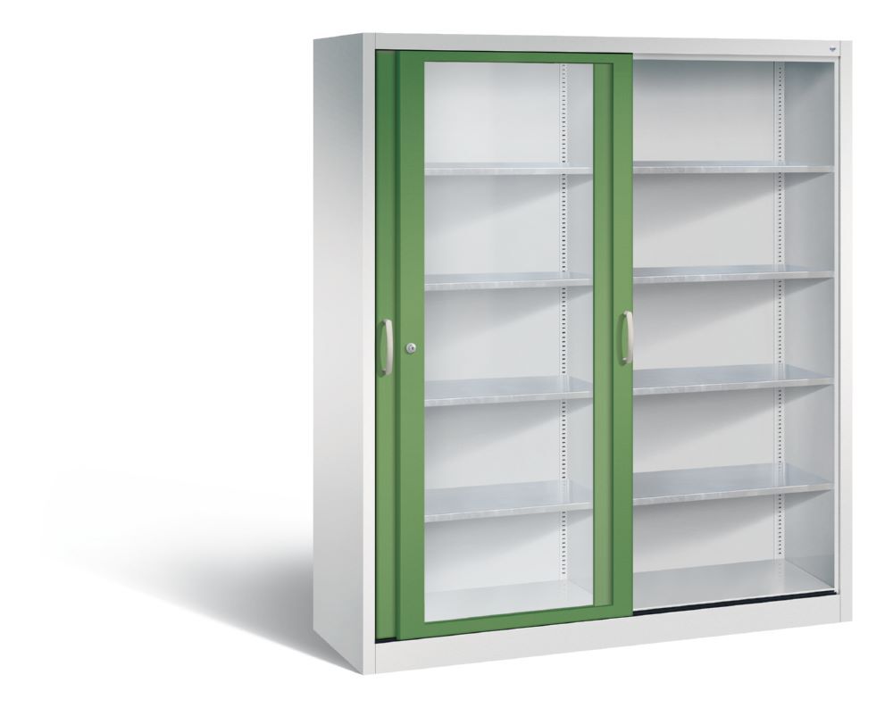 C+P Schiebetürenschrank Acurado 2000 1950 x 1600 x 500 mm lichtgrau resedagrün Produktbild C+P Schiebetürenschrank Acurado 2000 1950 x 1600 x 500 mm lichtgrau resedagrün bild 2