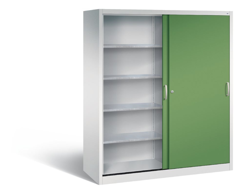 C+P Schiebetürenschrank Acurado 2000 1950 x 1600 x 600 mm lichtgrau resedagrün Produktbild C+P Schiebetürenschrank Acurado 2000 1950 x 1600 x 600 mm lichtgrau resedagrün bild 2