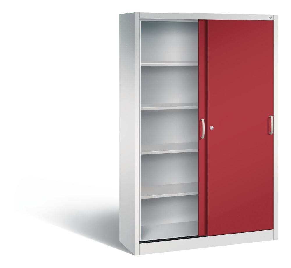 C+P Schiebetürenschrank Acurado mit Wechselzylinder rubinrot 1200 x 400 x 1950 mm Produktbild C+P Schiebetürenschrank Acurado mit Wechselzylinder rubinrot 1200 x 400 x 1950 mm bild 2