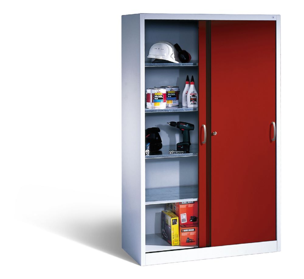 C+P Schiebetürenschrank Acurado 2000 bis 70 kg rubinrot 1200 x 400 x 1950 mm Produktbild C+P Schiebetürenschrank Acurado 2000 bis 70 kg rubinrot 1200 x 400 x 1950 mm bild 3
