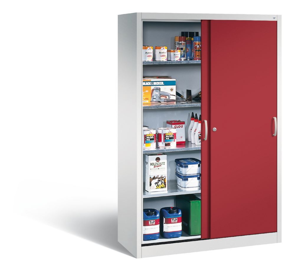 C+P Schiebetürenschrank Acurado 2000 4 große Fachböden rubinrot 1200 x 500 x 1950 mm Produktbild C+P Schiebetürenschrank Acurado 2000 4 große Fachböden rubinrot 1200 x 500 x 1950 mm bild 3