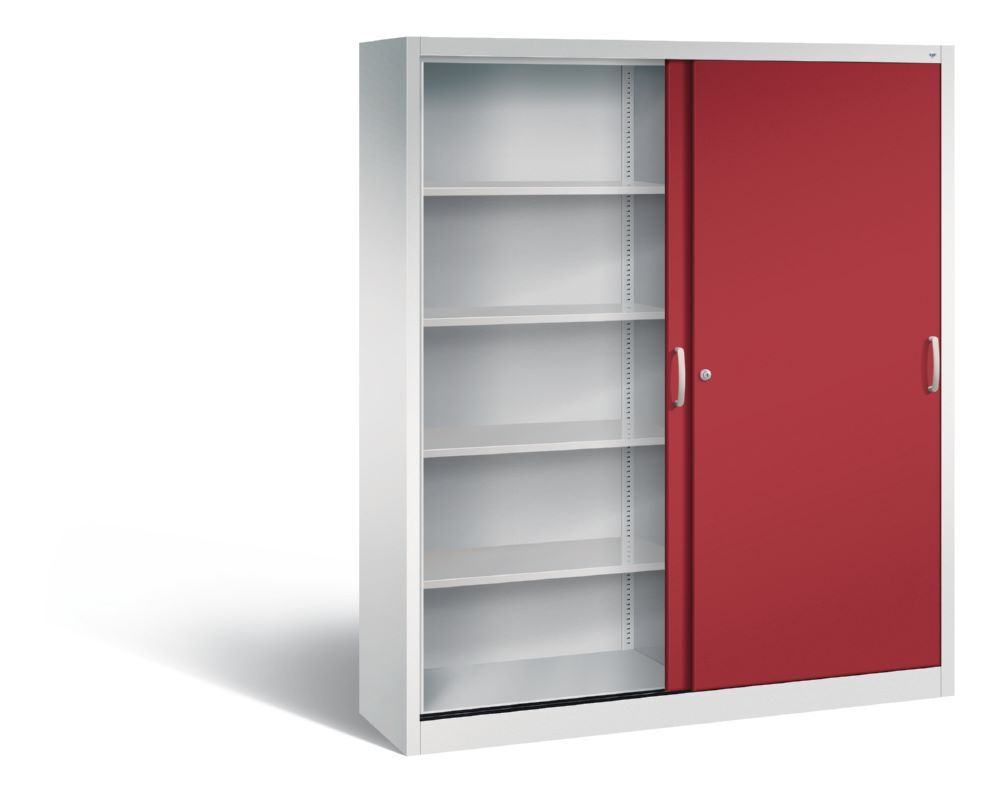 C+P Schiebetürenschrank Acurado 2000 1950 x 1600 x 400 mm lichtgrau rubinrot Produktbild C+P Schiebetürenschrank Acurado 2000 1950 x 1600 x 400 mm lichtgrau rubinrot bild 2