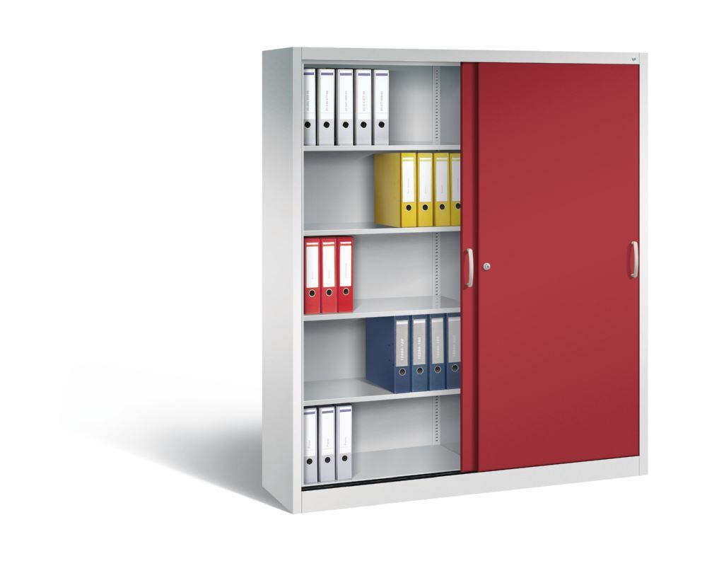 C+P Schiebetürenschrank Acurado 2000 1950 x 1600 x 400 mm lichtgrau rubinrot Produktbild C+P Schiebetürenschrank Acurado 2000 1950 x 1600 x 400 mm lichtgrau rubinrot bild 3