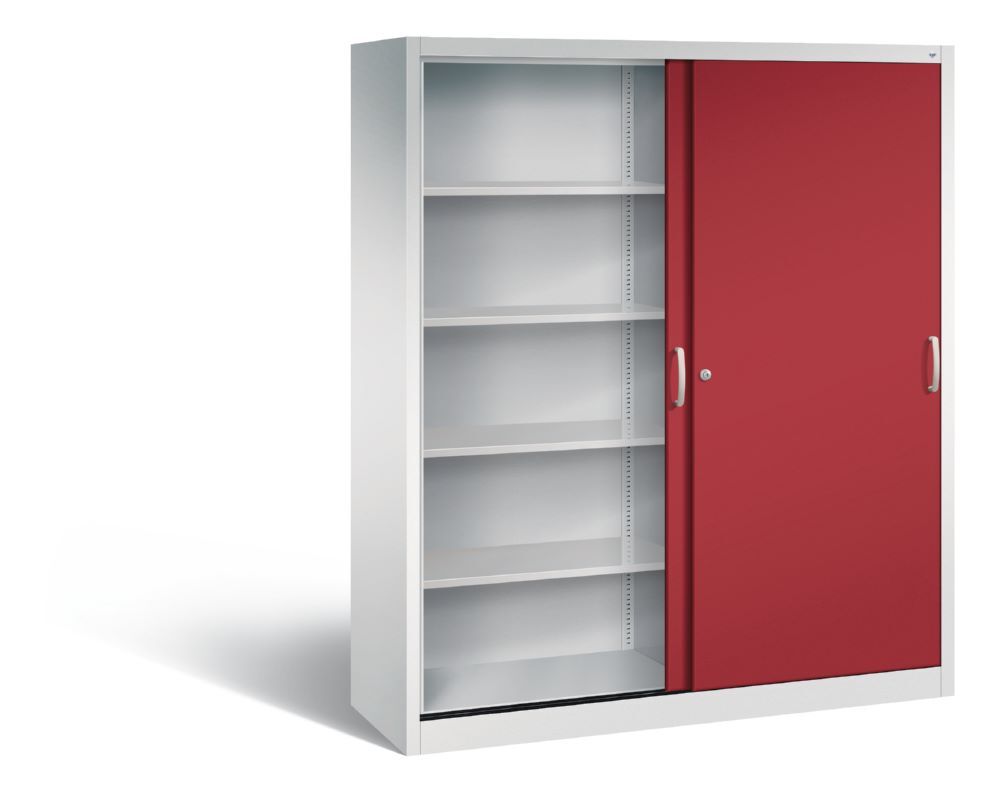 C+P Schiebetürenschrank Acurado 2000 1950 x 1600 x 500 mm lichtgrau rubinrot Produktbild C+P Schiebetürenschrank Acurado 2000 1950 x 1600 x 500 mm lichtgrau rubinrot bild 2