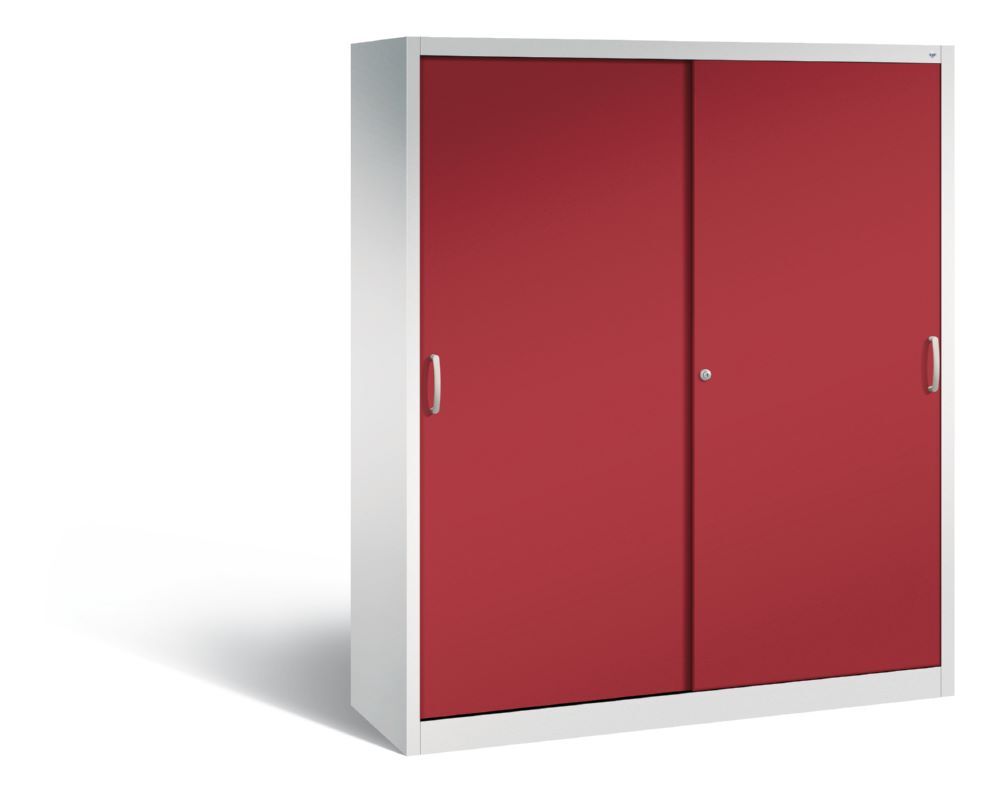 C+P Schiebetürenschrank Acurado 2000 1950 x 1600 x 500 mm lichtgrau rubinrot Produktbild C+P Schiebetürenschrank Acurado 2000 1950 x 1600 x 500 mm lichtgrau rubinrot