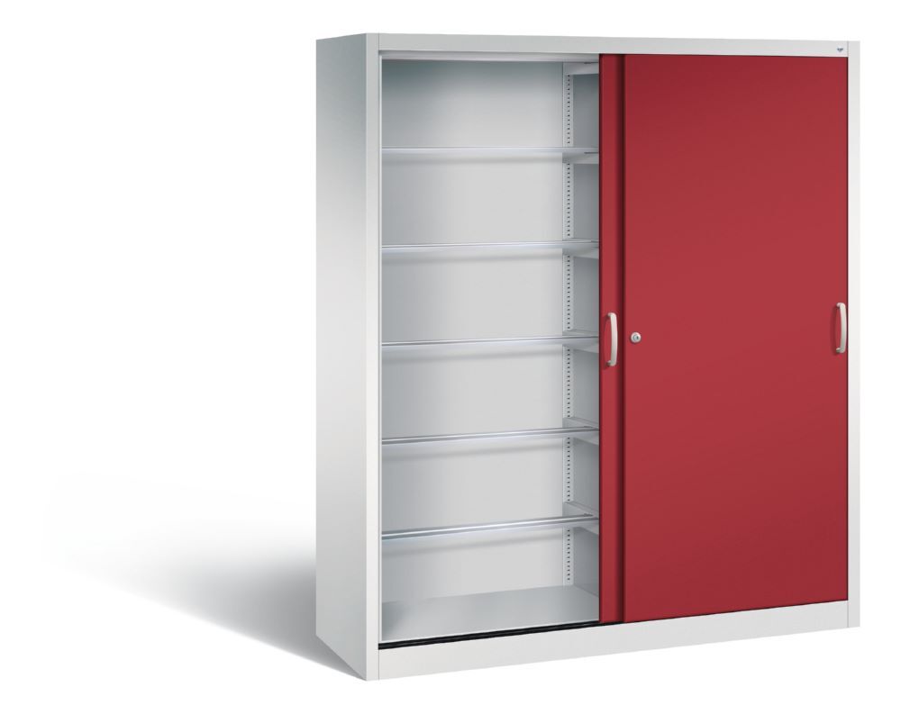 C+P Schiebetürenschrank Acurado 2000 1950 x 1600 x 500 mm lichtgrau rubinrot Produktbild C+P Schiebetürenschrank Acurado 2000 1950 x 1600 x 500 mm lichtgrau rubinrot bild 2