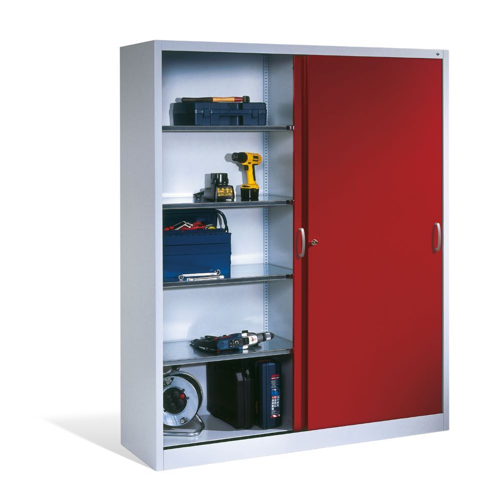 C+P Schiebetürenschrank Acurado 2000 1950 x 1600 x 500 mm lichtgrau rubinrot Produktbild C+P Schiebetürenschrank Acurado 2000 1950 x 1600 x 500 mm lichtgrau rubinrot bild 3