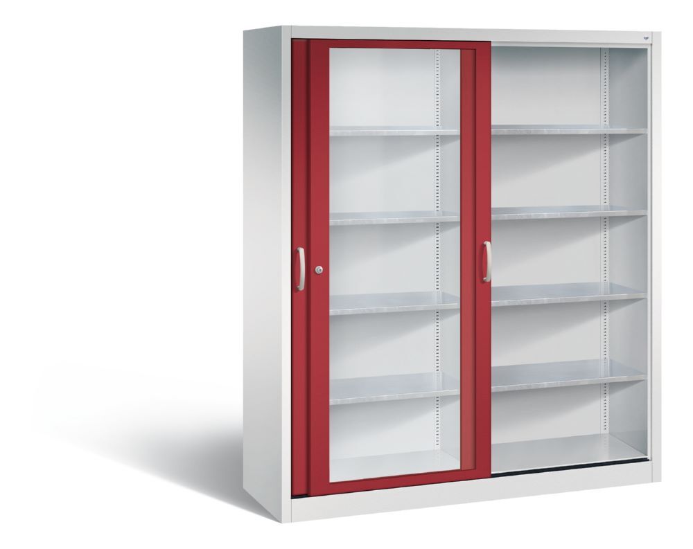 C+P Schiebetürenschrank Acurado 2000 1950 x 1600 x 500 mm lichtgrau rubinrot Produktbild C+P Schiebetürenschrank Acurado 2000 1950 x 1600 x 500 mm lichtgrau rubinrot bild 2