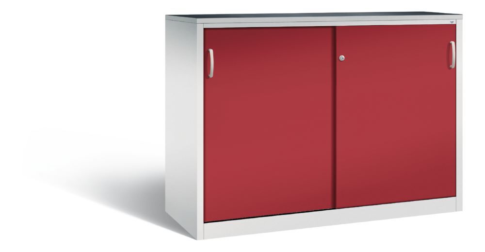 C+P Schiebetürenschrank Acurado 2000 1200 x 1600 x 600 mm lichtgrau rubinrot