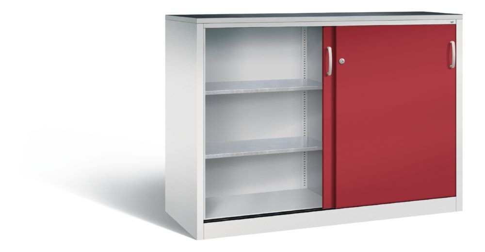 C+P Schiebetürenschrank Acurado 2000 1200 x 1600 x 600 mm lichtgrau rubinrot
