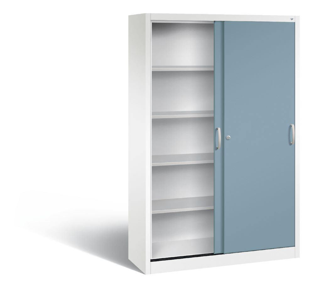 C+P Schiebetürenschrank fürs Büro Acurado 2000 horizontblau 1200 x 400 x 1950 mm Produktbild C+P Schiebetürenschrank fürs Büro Acurado 2000 horizontblau 1200 x 400 x 1950 mm