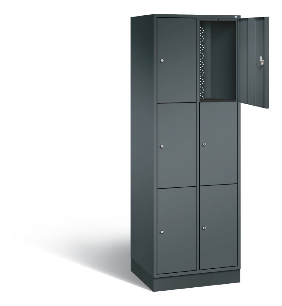C+P Schließfachschrank Intro 6 gleichgroße Fächer 620 x 490 x 1950 mm Produktbild C+P Schließfachschrank Intro 6 gleichgroße Fächer 620 x 490 x 1950 mm bild 2