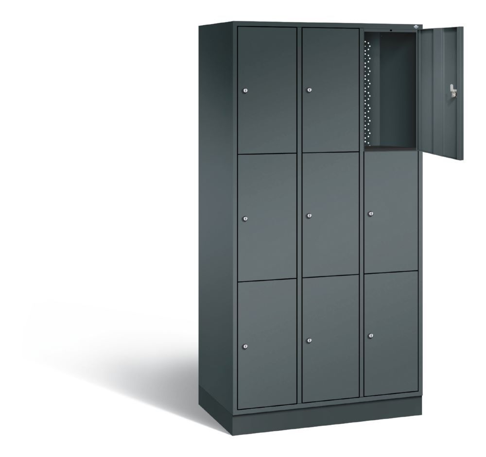 C+P Schließfachschrank Intro 9 Fächer 1950 x 920 x 490 mm anthrazit Produktbild C+P Schließfachschrank Intro 9 Fächer 1950 x 920 x 490 mm anthrazit bild 2