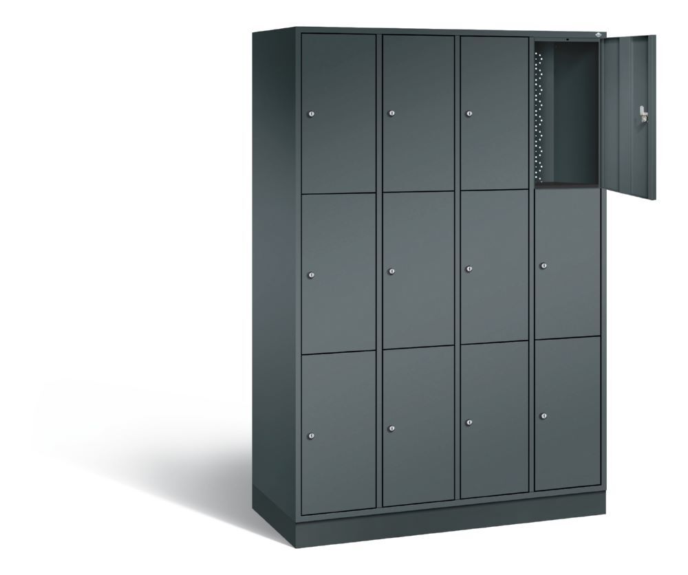 C+P Schließfachschrank Intro 12 Fächer 19501 x 220 x 490 mm anthrazit Produktbild C+P Schließfachschrank Intro 12 Fächer 19501 x 220 x 490 mm anthrazit bild 2