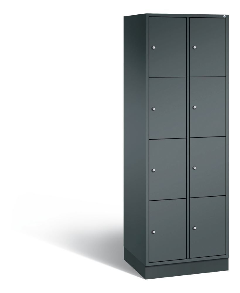 C+P Hoher Schließfachschrank Intro 8 Fächer Frontfarbe anthrazit 620 x 490 x 1950 mm Produktbild C+P Hoher Schließfachschrank Intro 8 Fächer Frontfarbe anthrazit 620 x 490 x 1950 mm
