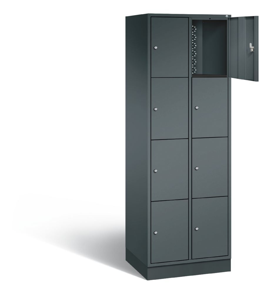 C+P Hoher Schließfachschrank Intro 8 Fächer Frontfarbe anthrazit 620 x 490 x 1950 mm Produktbild C+P Hoher Schließfachschrank Intro 8 Fächer Frontfarbe anthrazit 620 x 490 x 1950 mm bild 2