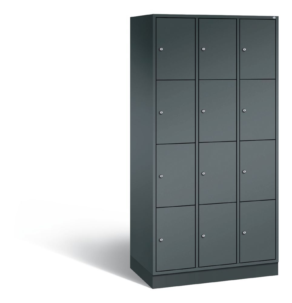 C+P Schließfachschrank Intro 12 Fächer 1950 x 920 x 490 mm in anthrazit Produktbild C+P Schließfachschrank Intro 12 Fächer 1950 x 920 x 490 mm in anthrazit