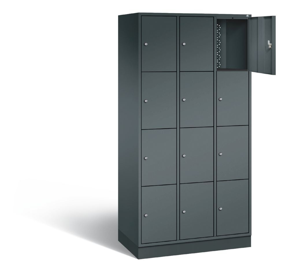 C+P Schließfachschrank Intro 12 Fächer 1950 x 920 x 490 mm in anthrazit Produktbild C+P Schließfachschrank Intro 12 Fächer 1950 x 920 x 490 mm in anthrazit bild 2