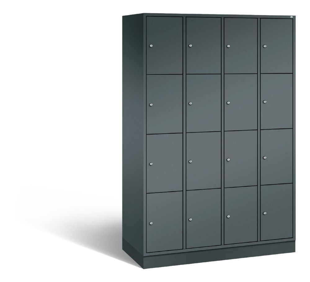 C+P Schließfachschrank Intro 16 Fächer 1950 x 1220 x 490 mm anthrazit Produktbild C+P Schließfachschrank Intro 16 Fächer 1950 x 1220 x 490 mm anthrazit