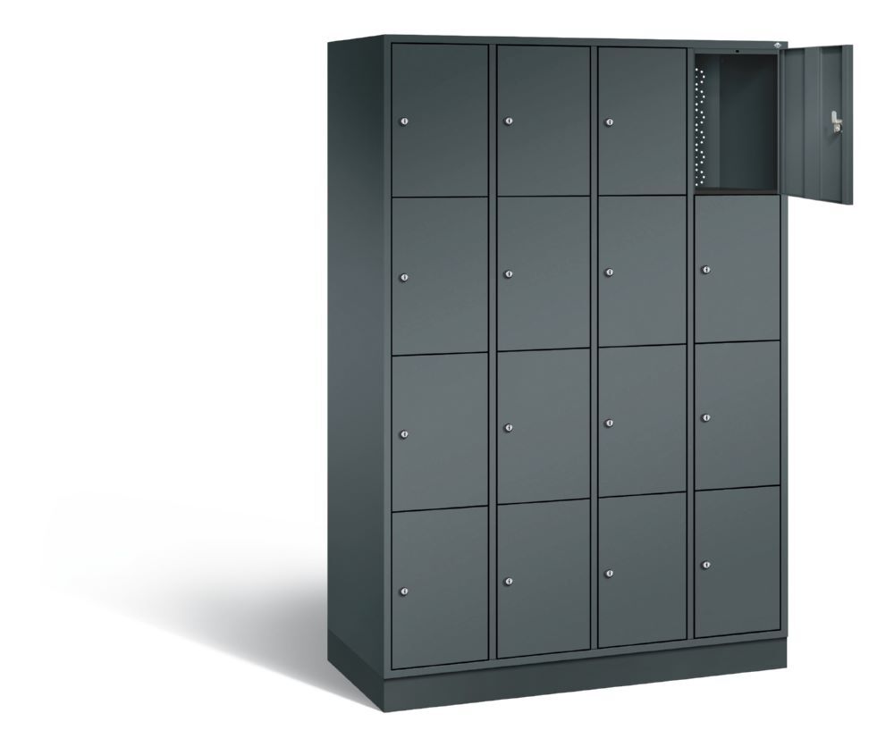 C+P Schließfachschrank Intro 16 Fächer 1950 x 1220 x 490 mm anthrazit Produktbild C+P Schließfachschrank Intro 16 Fächer 1950 x 1220 x 490 mm anthrazit bild 2
