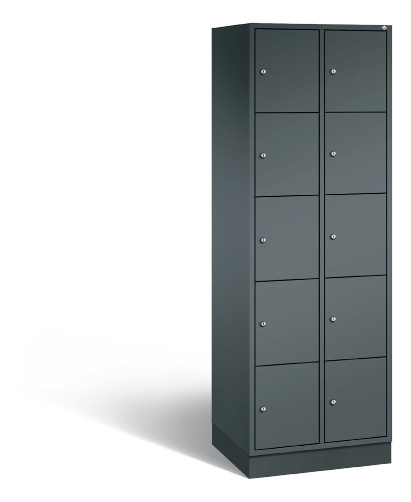 C+P Schließfachschrank Intro 10 Fächer 1950 x 620 x 490 mm in anthrazit Produktbild C+P Schließfachschrank Intro 10 Fächer 1950 x 620 x 490 mm in anthrazit