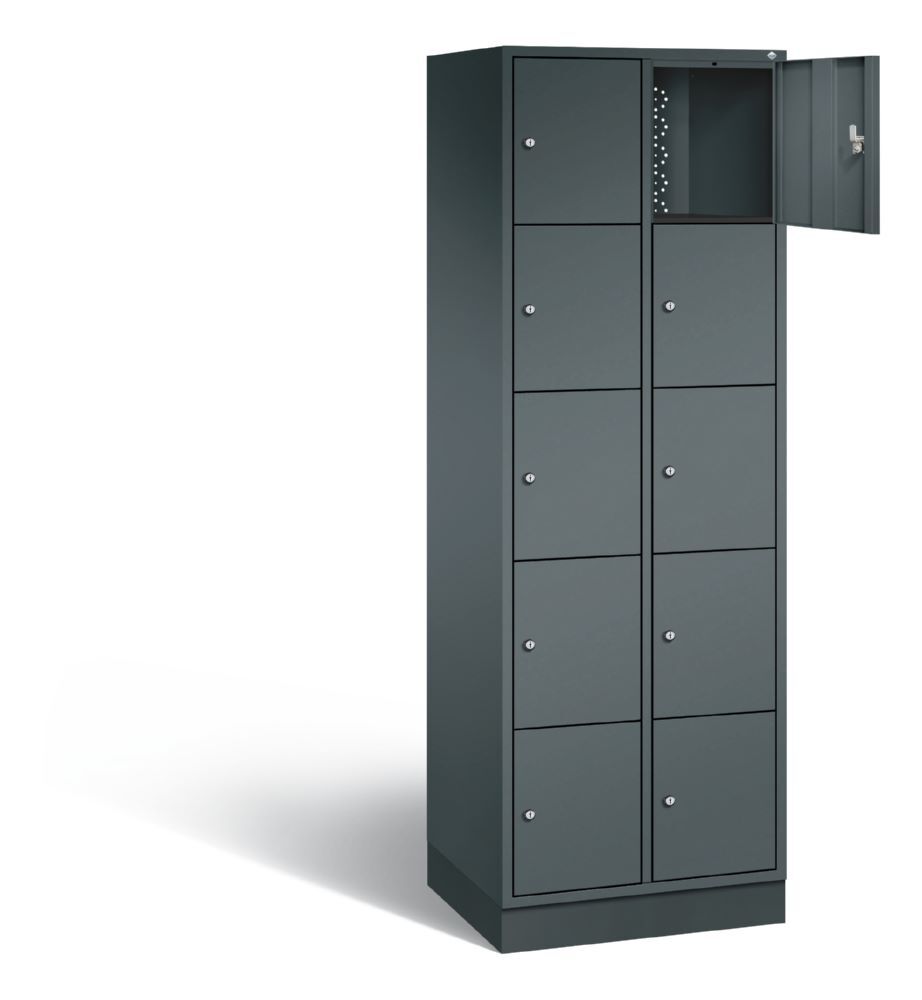 C+P Schließfachschrank Intro 10 Fächer 1950 x 620 x 490 mm in anthrazit Produktbild C+P Schließfachschrank Intro 10 Fächer 1950 x 620 x 490 mm in anthrazit bild 2