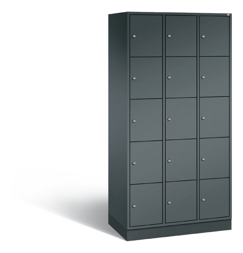 C+P Schließfachschrank Intro 15 Fächer 1950 x 920 x 490 mm in anthrazit Produktbild C+P Schließfachschrank Intro 15 Fächer 1950 x 920 x 490 mm in anthrazit