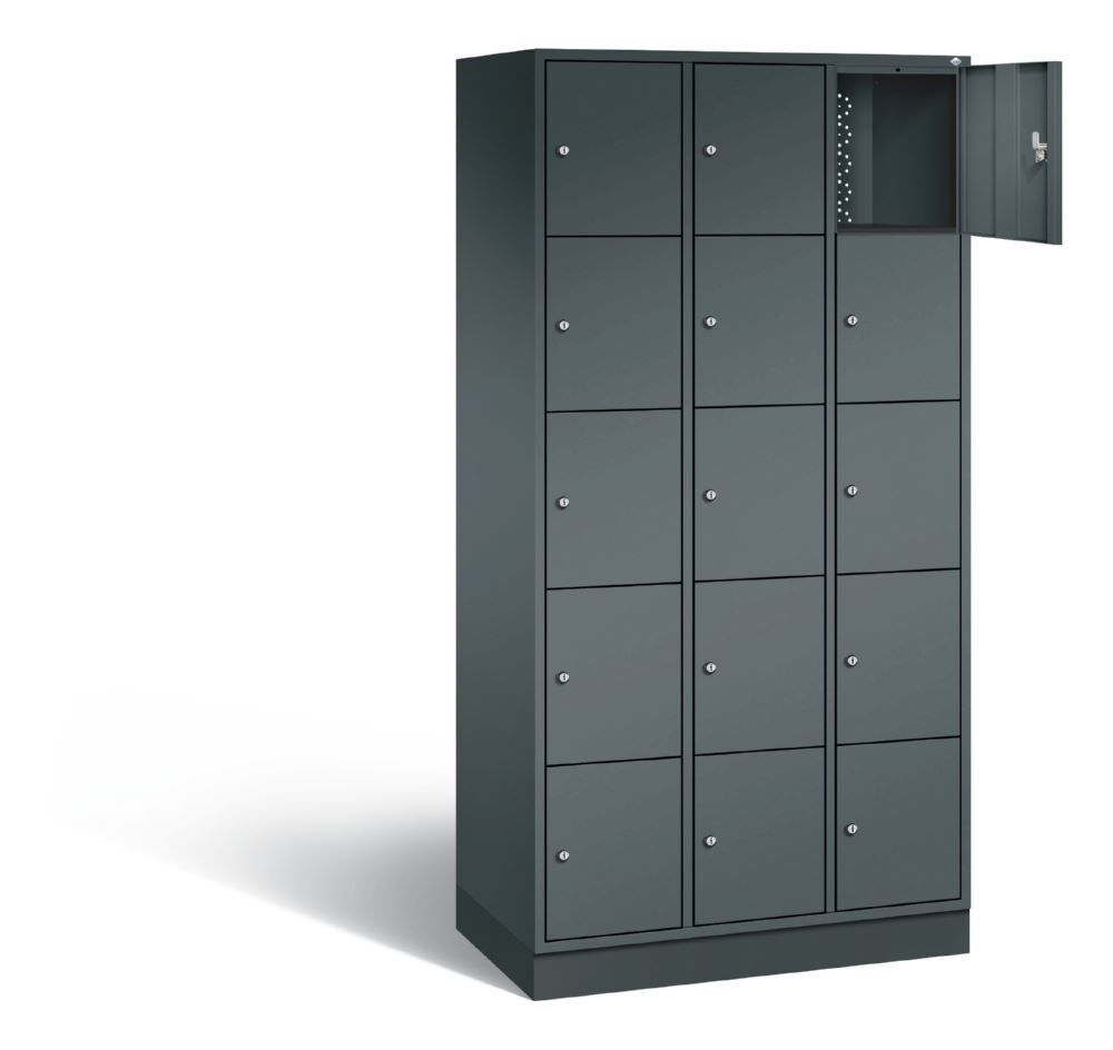 C+P Schließfachschrank Intro 15 Fächer 1950 x 920 x 490 mm in anthrazit Produktbild C+P Schließfachschrank Intro 15 Fächer 1950 x 920 x 490 mm in anthrazit bild 2