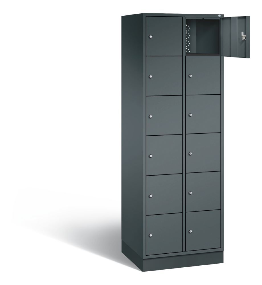 C+P Schließfachschrank Intro 12 Fächer1950 x 620 x 490 mm anthrazit Produktbild C+P Schließfachschrank Intro 12 Fächer1950 x 620 x 490 mm anthrazit bild 2