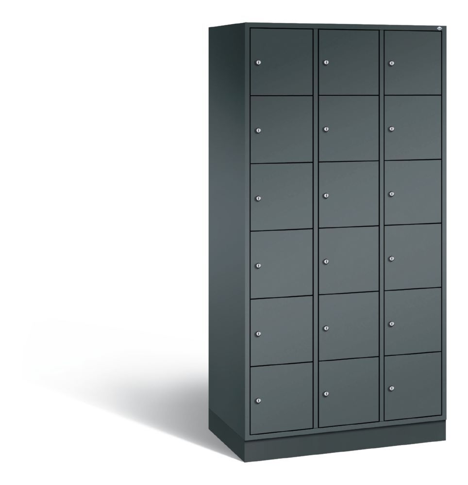C+P Schließfachschrank Intro 18 Fächer 1950 x 920 x 490 mm anthrazit Produktbild C+P Schließfachschrank Intro 18 Fächer 1950 x 920 x 490 mm anthrazit
