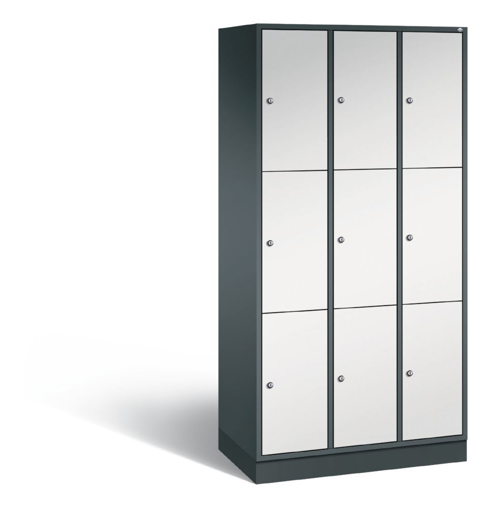 C+P Schließfachschrank Intro 9 Fächer 1950 x 920 x 490 mm anthrazit lichtgrau Produktbild C+P Schließfachschrank Intro 9 Fächer 1950 x 920 x 490 mm anthrazit lichtgrau