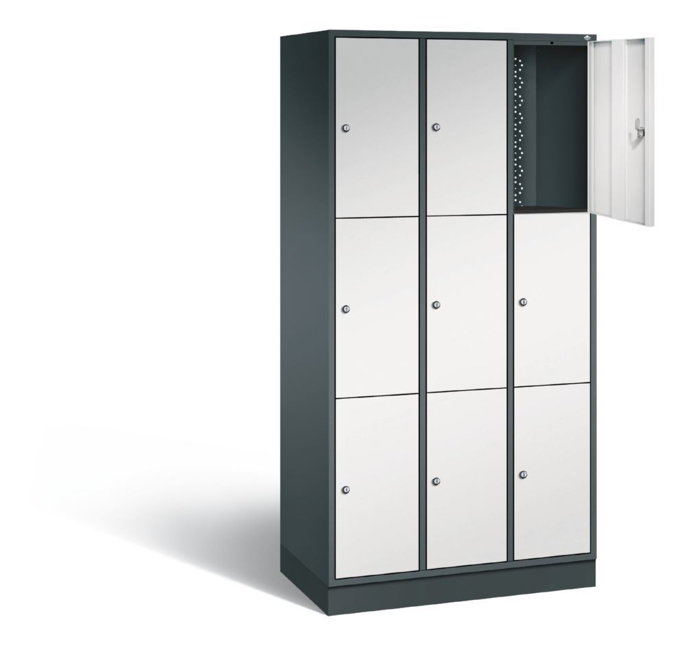 C+P Schließfachschrank Intro 9 Fächer 1950 x 920 x 490 mm anthrazit lichtgrau Produktbild C+P Schließfachschrank Intro 9 Fächer 1950 x 920 x 490 mm anthrazit lichtgrau bild 2