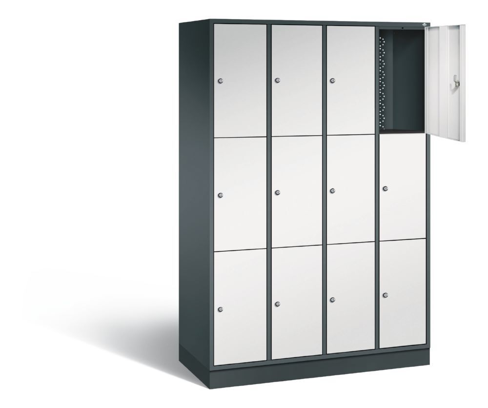 C+P Schließfachschrank Intro 12 Fächer 1950 x 1220 x 490 mm anthrazit lichtgrau Produktbild C+P Schließfachschrank Intro 12 Fächer 1950 x 1220 x 490 mm anthrazit lichtgrau bild 2