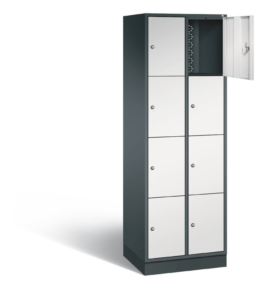 C+P Hoher Schließfachschrank Intro 8 Fächer Frontfarbe lichtgrau 620 x 490 x 1950 mm Produktbild C+P Hoher Schließfachschrank Intro 8 Fächer Frontfarbe lichtgrau 620 x 490 x 1950 mm bild 2