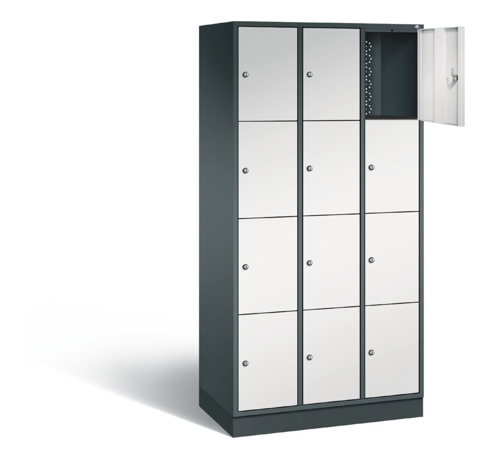 C+P Schließfachschrank Intro 12 Fächer 1950 x 920 x 490 mm nthrazit lichtgrau Produktbild C+P Schließfachschrank Intro 12 Fächer 1950 x 920 x 490 mm nthrazit lichtgrau bild 2