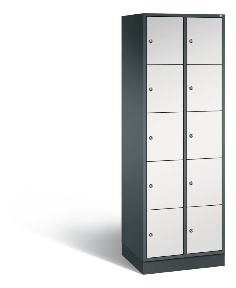 C+P Schließfachschrank Intro 10 Fächer 1950 x 620 x 490 mm anthrazit lichtgrau Produktbild C+P Schließfachschrank Intro 10 Fächer 1950 x 620 x 490 mm anthrazit lichtgrau