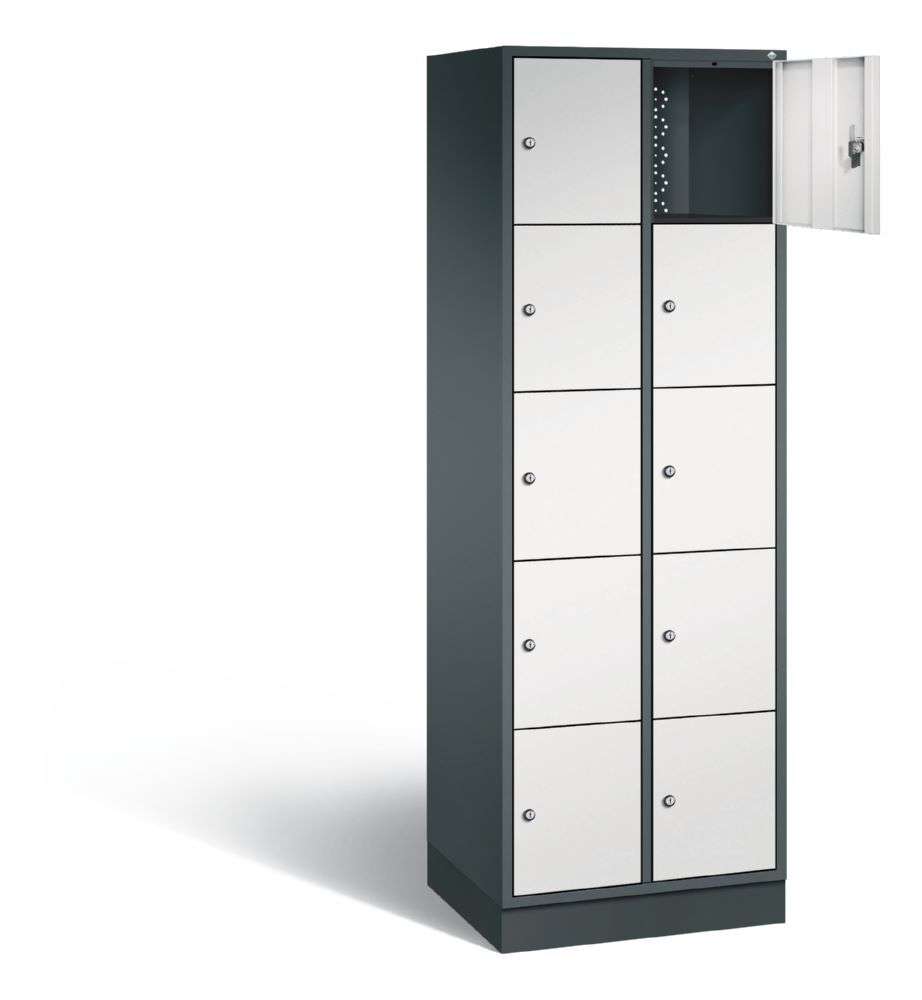 C+P Schließfachschrank Intro 10 Fächer 1950 x 620 x 490 mm anthrazit lichtgrau Produktbild C+P Schließfachschrank Intro 10 Fächer 1950 x 620 x 490 mm anthrazit lichtgrau bild 2