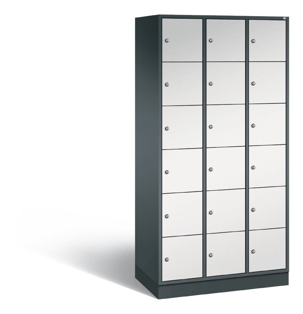 C+P Schließfachschrank Intro 18 Fächer 1950 x 920 x 490 mm anthrazit lichtgrau Produktbild C+P Schließfachschrank Intro 18 Fächer 1950 x 920 x 490 mm anthrazit lichtgrau