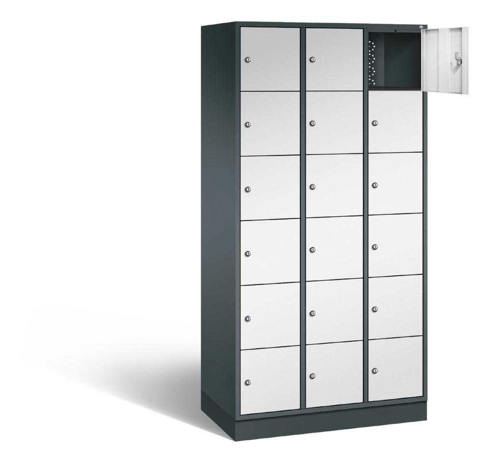 C+P Schließfachschrank Intro 18 Fächer 1950 x 920 x 490 mm anthrazit lichtgrau Produktbild C+P Schließfachschrank Intro 18 Fächer 1950 x 920 x 490 mm anthrazit lichtgrau bild 2
