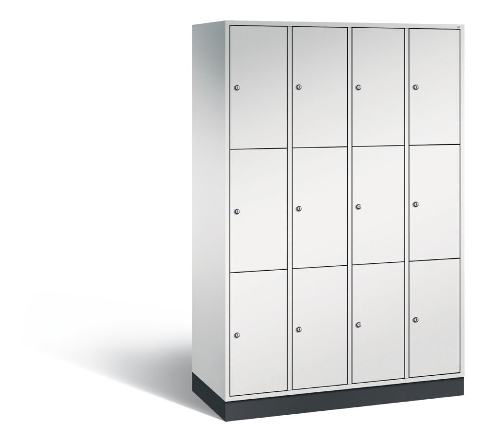 C+P Stahl Schließfachschrank Intro 12 Fächer H 1950 x B 1220 x T 490 mm lichtgrau Produktbild C+P Stahl Schließfachschrank Intro 12 Fächer H 1950 x B 1220 x T 490 mm lichtgrau