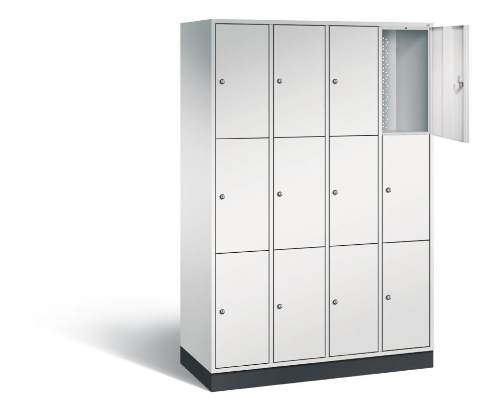 C+P Stahl Schließfachschrank Intro 12 Fächer H 1950 x B 1220 x T 490 mm lichtgrau Produktbild C+P Stahl Schließfachschrank Intro 12 Fächer H 1950 x B 1220 x T 490 mm lichtgrau bild 2