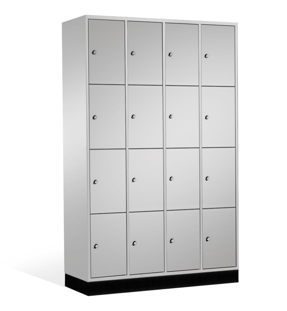 C+P Schließfachschrank Intro 16 Fächer H 1950 x B 1220 x T 490 mm in lichtgrau Produktbild C+P Schließfachschrank Intro 16 Fächer H 1950 x B 1220 x T 490 mm in lichtgrau