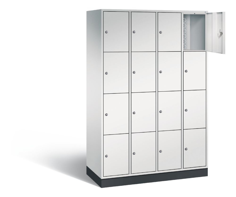 C+P Schließfachschrank Intro 16 Fächer H 1950 x B 1220 x T 490 mm in lichtgrau Produktbild C+P Schließfachschrank Intro 16 Fächer H 1950 x B 1220 x T 490 mm in lichtgrau bild 2