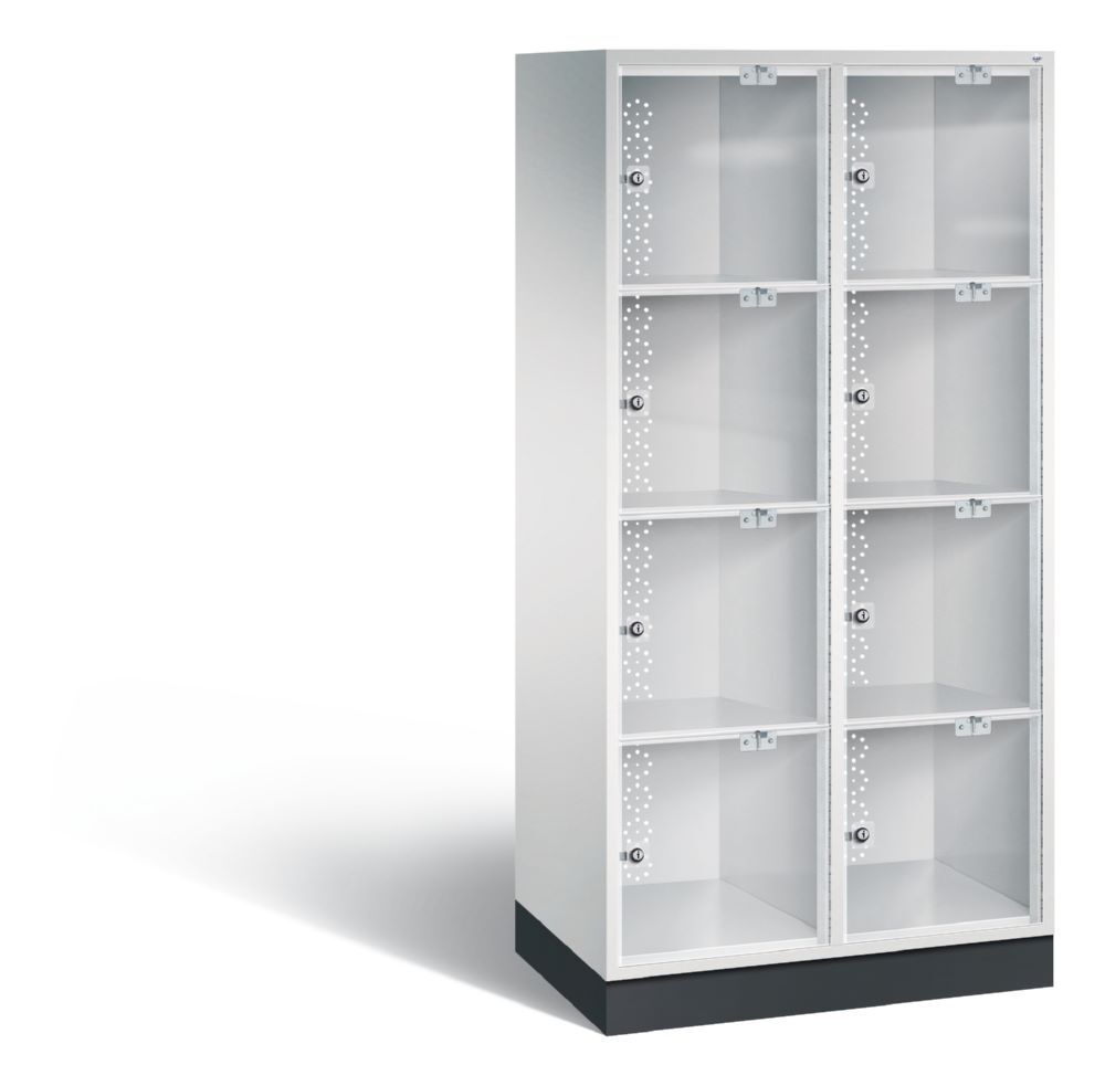 C+P Schließfachschrank Intro 8 Fächer H 1750 x B 820 x T 480 mm in lichtgrau Produktbild C+P Schließfachschrank Intro 8 Fächer H 1750 x B 820 x T 480 mm in lichtgrau
